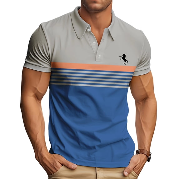 Ankola Mens Golf Shirt Dry Fit Athletic Polo Shirts Moisture Wicking Performance 3D Print Short Sleeve