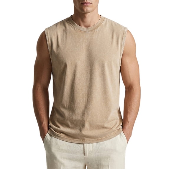 Ankola Mens Tank Tops Summer Sleeveless Muscle Shirts Cotton Loose Fit Tee Shirts
