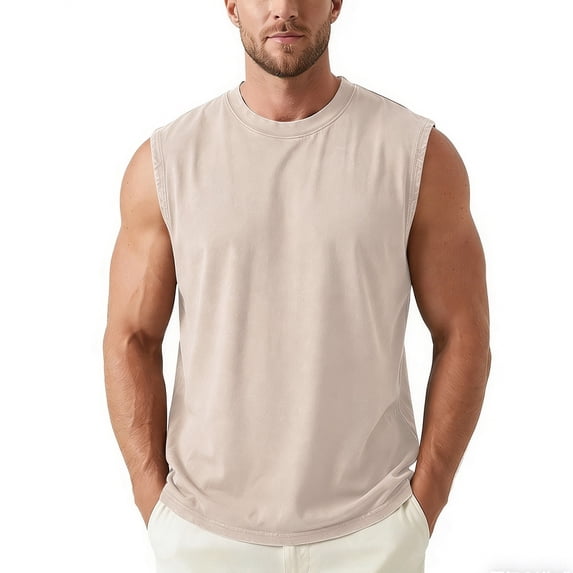 Ankola Mens Tank Tops Summer Sleeveless Muscle Shirts Cotton Loose Fit Tee Shirts