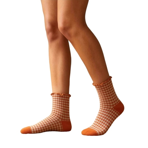 Ankola Ruffle Socks Womens Cute Ankle Lettuce Edge Frilly Crew Socks