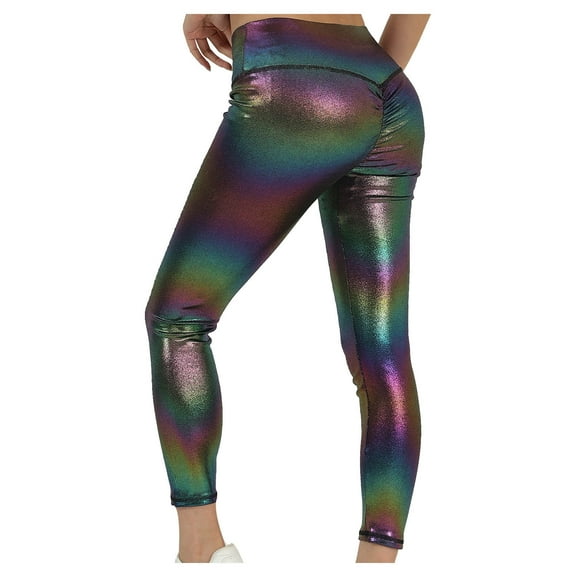 Ankola Solid Color Faux Leather Pants for Womens Stretch Leggings High Waist Slim Butt Lift Quick Drying Breathable Yoga Leather Pants