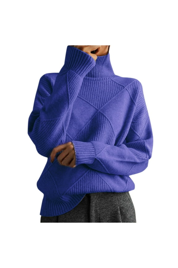 Sweater for Women Ribbed Knit Pullover Sweaters Turtle Neck Long Sleeve Tops Womens Fall Winter Casual Loose Sweaters