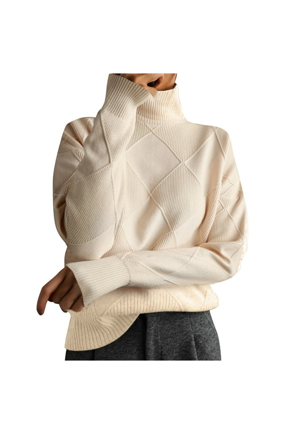 Sweater for Women Ribbed Knit Pullover Sweaters Turtle Neck Long Sleeve Tops Womens Fall Winter Casual Loose Sweaters