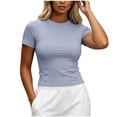 thumbnail image 1 of Ankola Women Elastic Workout Shirts Breathable Compression Quick Dry Gym Lightweight Basic Fitted Tops, 1 of 5
