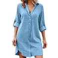 thumbnail image 1 of Ankola Womens Beach Cover Up Button Down Shirts Summer Cotton Gauze Tops Long Sleeve Bikini Swimsuit, 1 of 7