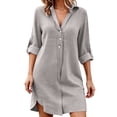 thumbnail image 1 of Ankola Womens Beach Cover Up Button Down Shirts Summer Cotton Gauze Tops Long Sleeve Bikini Swimsuit, 1 of 7