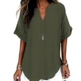 thumbnail image 1 of Ankola Womens Oversized Tshirts Summer Tops 2026 Short Sleeve V Neck Shirts Outfits, 1 of 7