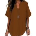 thumbnail image 1 of Ankola Womens Oversized Tshirts Summer Tops 2026 Short Sleeve V Neck Shirts Outfits, 1 of 7