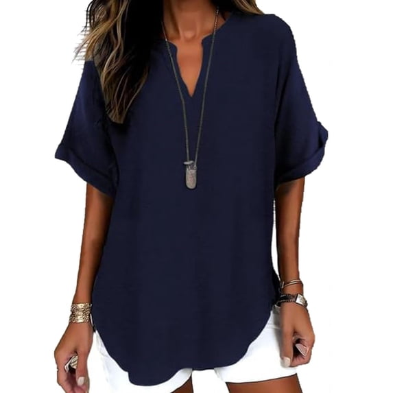 Ankola Womens Oversized Tshirts Summer Tops 2026 Short Sleeve V Neck Shirts Outfits