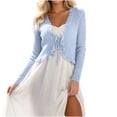 thumbnail image 1 of Ankola Womens Tie Front Cardigan Long Sleeve Rib Knit Shrug for Dress Sweaters Crop Tops, 1 of 6