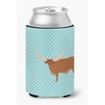 thumbnail image 1 of Ankole-Watusu Cow Blue Check Can or Bottle Hugger - Blue, 1 of 1