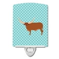 thumbnail image 1 of Ankole-Watusu Cow Blue Check Ceramic Night Light, 1 of 1