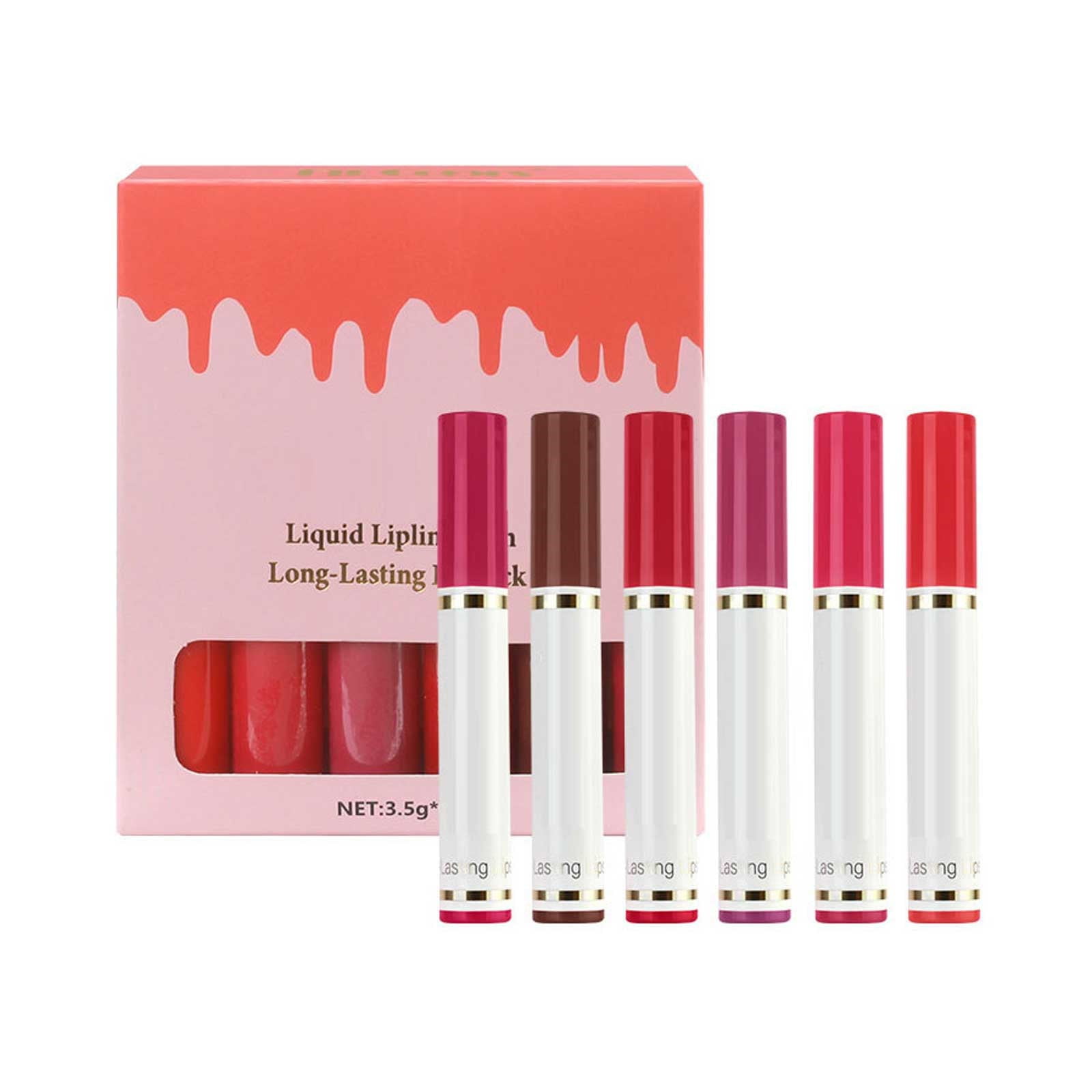 Ankoty Lip Liner 6 Pc Lipstick Pen Lipliner Non Staining Cup Non Fading