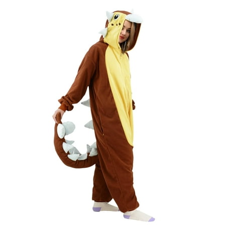 Ankylosaur Dinosaur Onesie Animal Costume Adult Halloween Cosplay Costumes Soft Outfit One Piece Pajamas Jumpsuit for Women