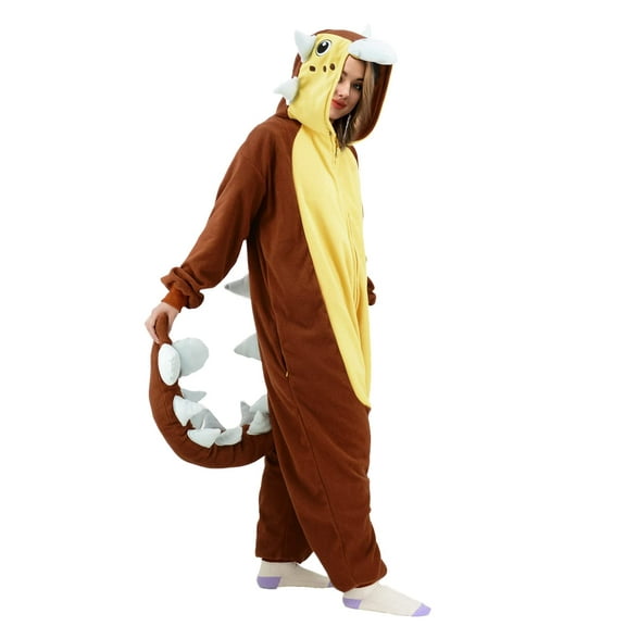 Ankylosaur Dinosaur Onesie Animal Costume Adult Halloween Cosplay Costumes Soft Outfit One Piece Pajamas Jumpsuit for Women