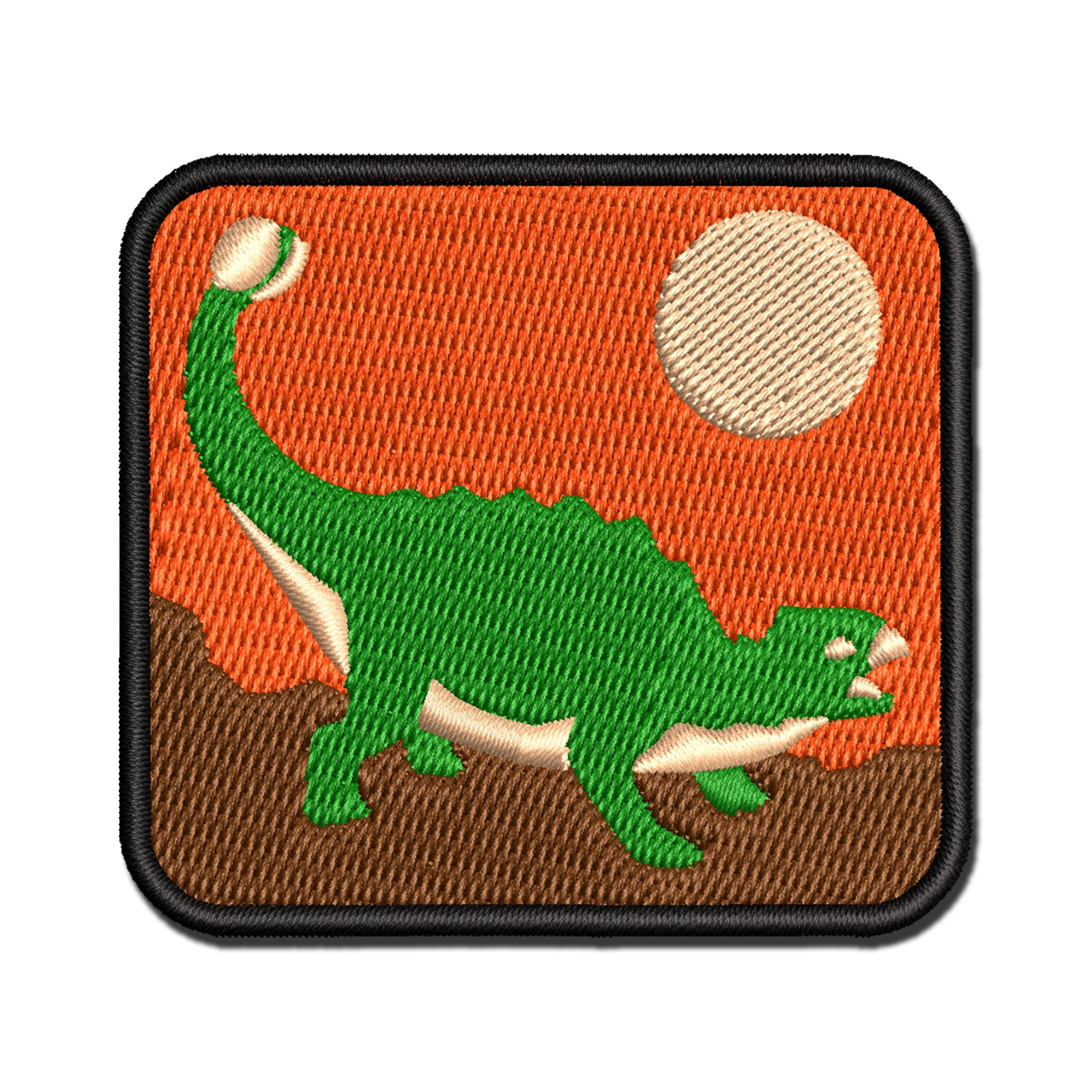 Ankylosaurus Dinosaur Applique Multi-Color Embroidered Hook & Loop Patch - 3.5 Inch Large