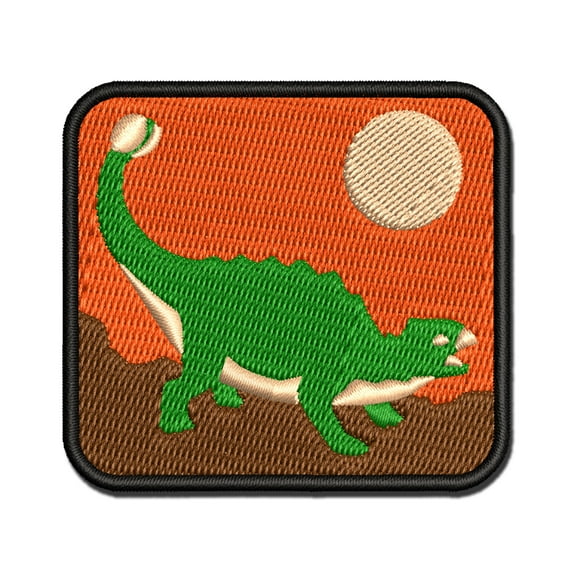 Ankylosaurus Dinosaur Applique Multi-Color Embroidered Iron-On Patch - 3 Inch Medium