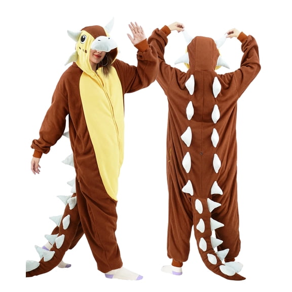 Ankylosaurus Onesie - Dinosaur Onesies Adult Halloween Dinosaur Costume, Unisex Holiday Funny Costumes Family Suit