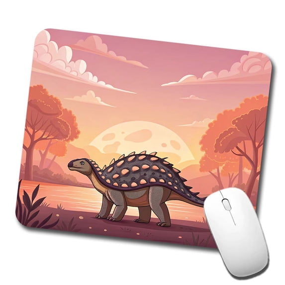 Ankylosaurus Sunset Dinosaur Mouse Pad Low Profile Gaming Mat