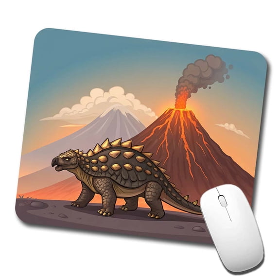 Ankylosaurus Volcanos Dinosaur Mouse Pad Low Profile Gaming Mat
