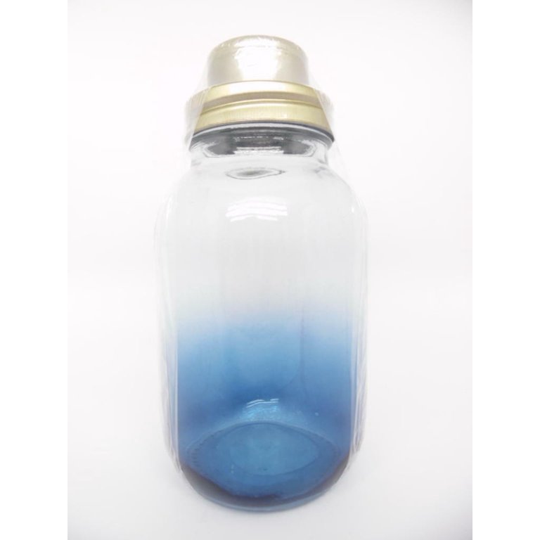 Cocktail Shaker for Iced Coffee, Tea, Cocktails , Clear, 530ml, Size: 530 mL, Blue