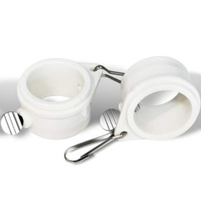 Anley 1.25" Plastic Flagpole Mounting Rings Set - Anti Wrap 360 Rotatable Ring with Carabiners - Ideal for 1.25 Inch Maximum Diameter Flag Pole & Flag with 2 Grommets(White, Pack of 2)