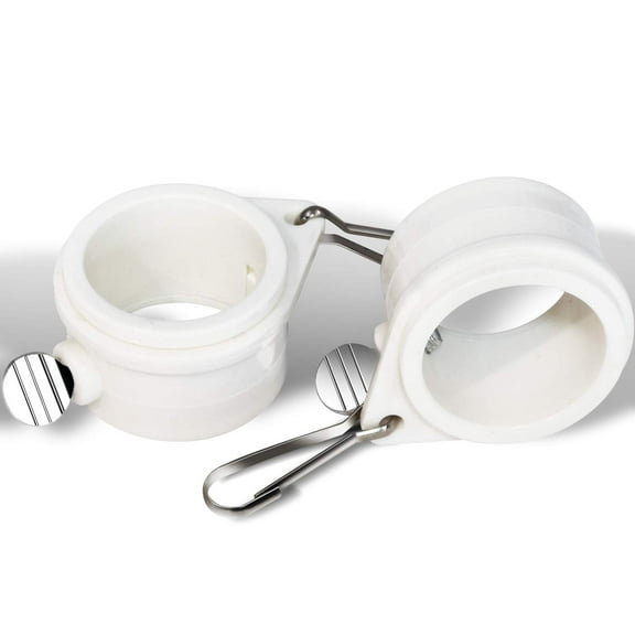 Anley 1.25" Plastic Flagpole Mounting Rings Set - Anti Wrap 360 Rotatable Ring with Carabiners - Ideal for 1.25 Inch Maximum Diameter Flag Pole & Flag with 2 Grommets(White, Pack of 2)