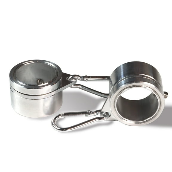 Anley 1" Aluminum Flagpole Mounting Rings, 360° Anti Wrap with Carabiner (Silver, Pack of 2)