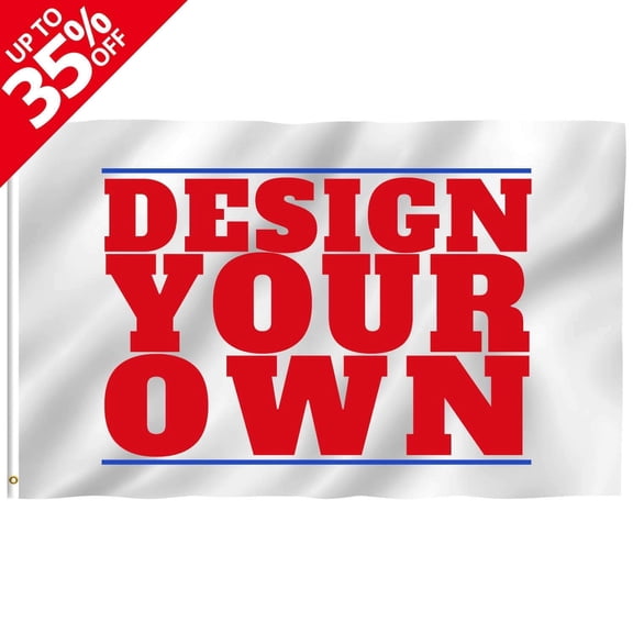 Anley 1 ft x 1.5 ft Single Sided Custom Flag Customized Flags Banners - Print Your Own Logo/Design/Words