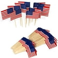 thumbnail image 1 of Anley US Flag Cupcakes Toppers - Vivid Double Sides Print, Smooth Solid Pick - Party Decoration Cocktail Fruit Stick Toothpicks (100 pcs), 1 of 6