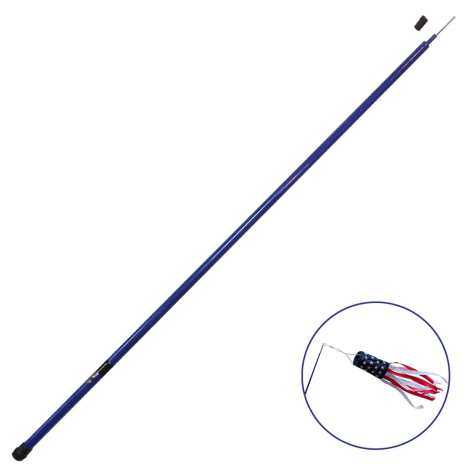 Anley 10Ft Telescopic Flagpole - Fiberglass Outdoor Telescoping Flag Pole (Blue)