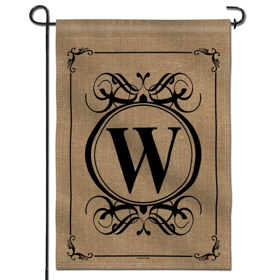 Anley 12.5 in x 18 in Monogram Letter W Garden Flag, Family Last Name Initial Yard Flags