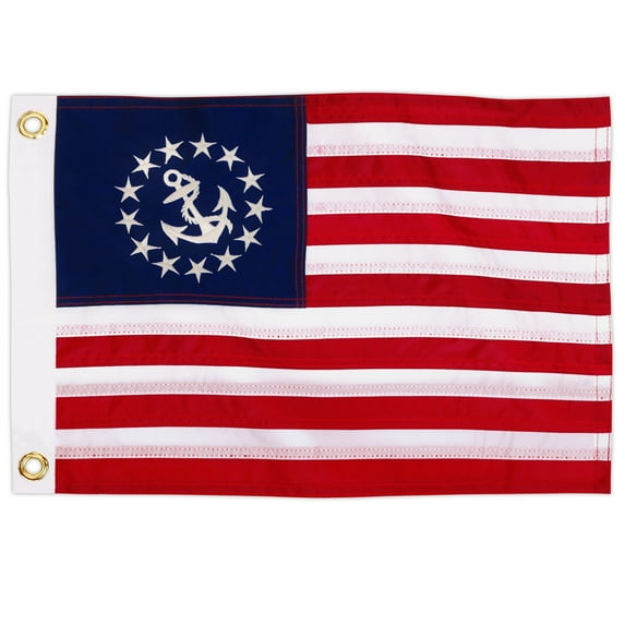 Anley 12"x18" United States Official Yacht Ensign Flag - USA Nautical Marine Boat Flags Banner