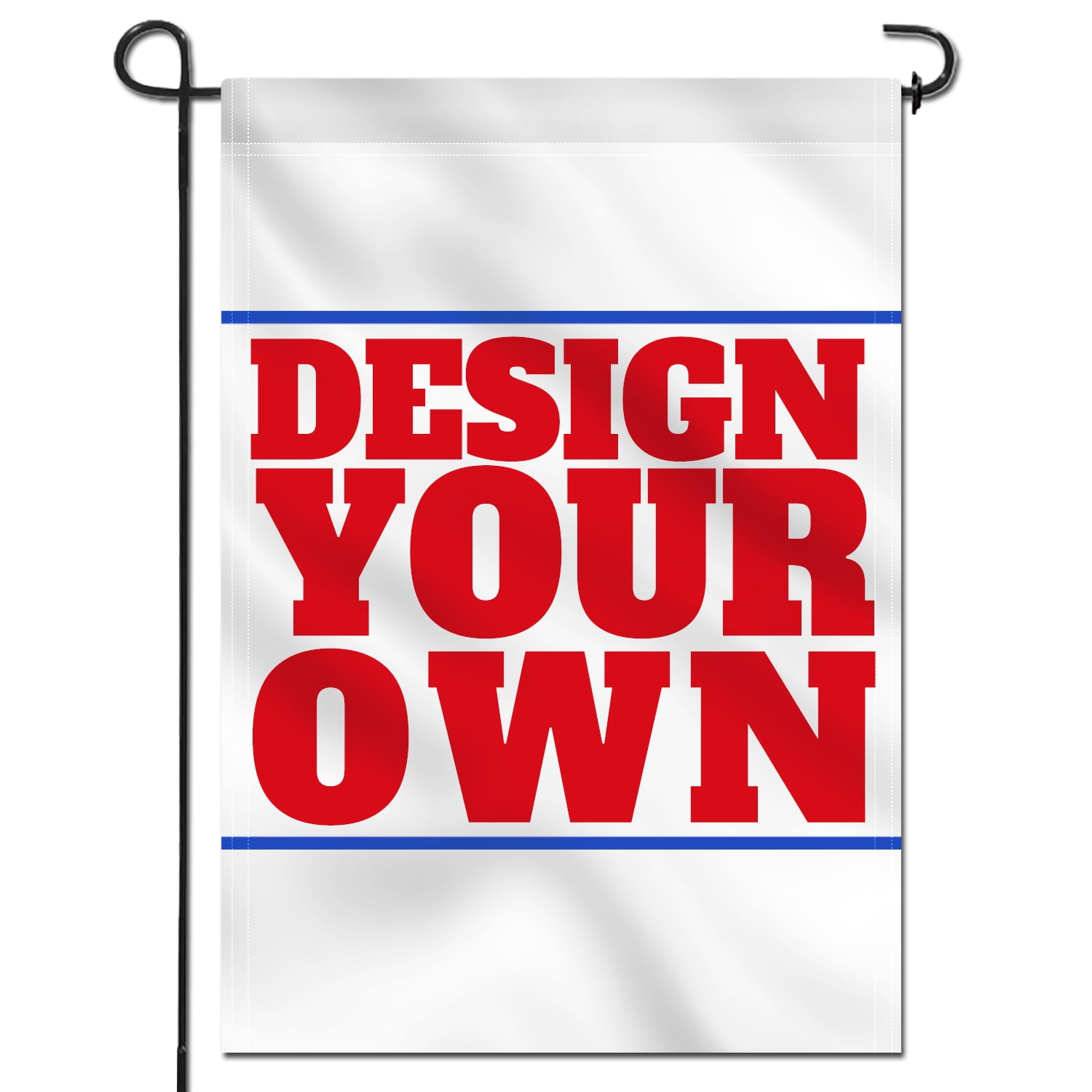 Customizable White Polyester Double-Sided Garden Flag 18 x 12.5 Inches