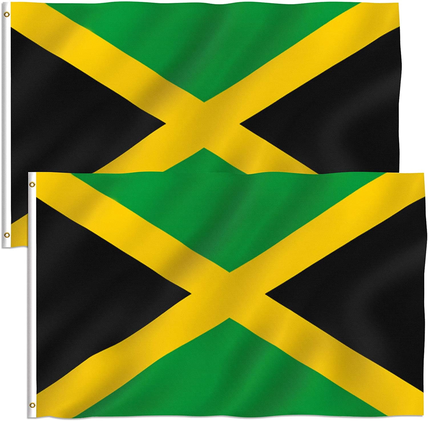 Jamaican National Polyester 3x5 Foot House Flags with Grommets