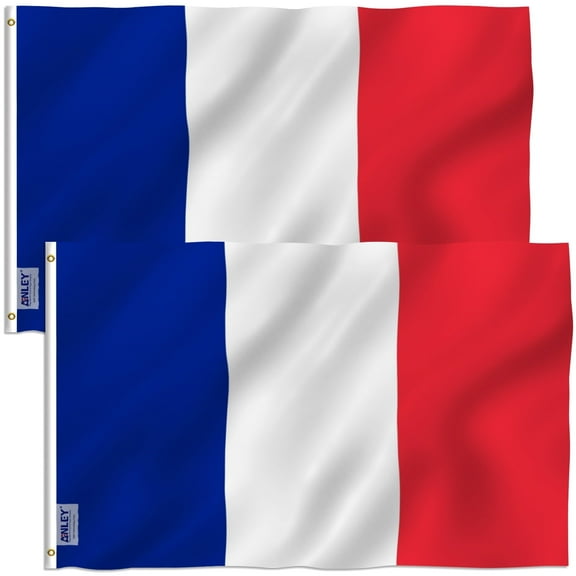 Anley (2 Pack) 3x5 Foot France Flag - French National Flags Polyester