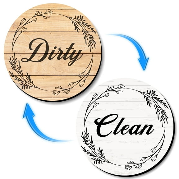 Anley 3.5 in Double Sided Clean/Dirty Magnet for Dishwasher - Magnet Sign Flip Indicator for Clean and Dirty Dishes