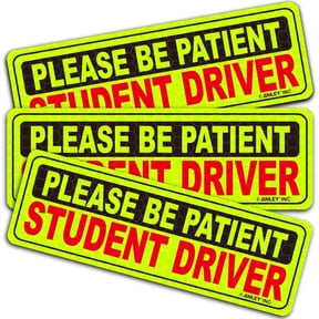 Anley 3 Pcs Reflective Student Driver Magnetic Car Signs Vehicle Safety Bumper Magnet for New Drivers Beginner