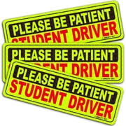 Anley 3 Pcs Reflective Student Driver Magnetic Car Signs Vehicle Safety Bumper Magnet for New Drivers Beginner