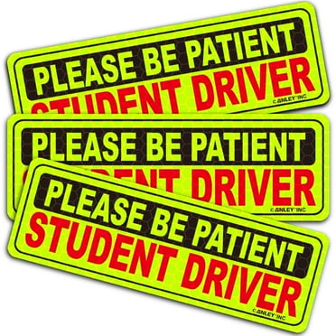 Anley 3 Pcs Reflective Student Driver Magnetic Car Signs  Vehicle Safety Bumper Magnet for New Drivers Beginner
