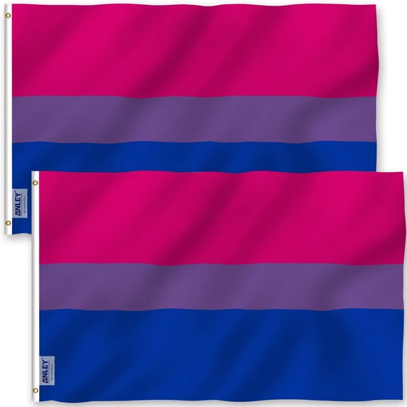 Anley (Pack of 2) Fly Breeze 3x5 Foot Bi Pride Flag - Bisexual Flags Polyester