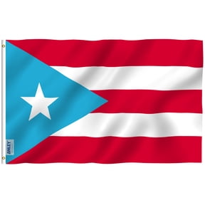 Anley 3 ft x 5 ft Polyester Light Blue Puerto Rico Outdoor Flag