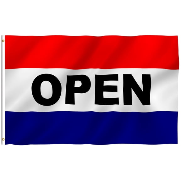 Anley Fly Breeze 3x5 Foot Open Flag - Business Open Flags Polyester with Brass Grommets