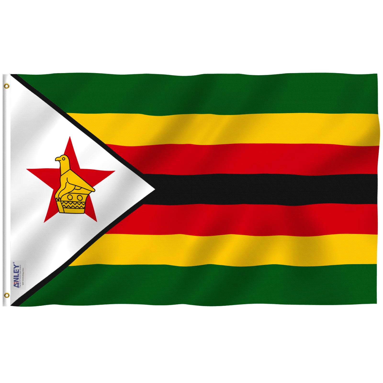 Lightweight Multicolor Polyester Zimbabwe Flag with Brass Grommets