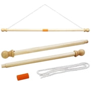 Anley 35" Wooden Banner Pole - Horizontal Flag Hanger House Flagpoles