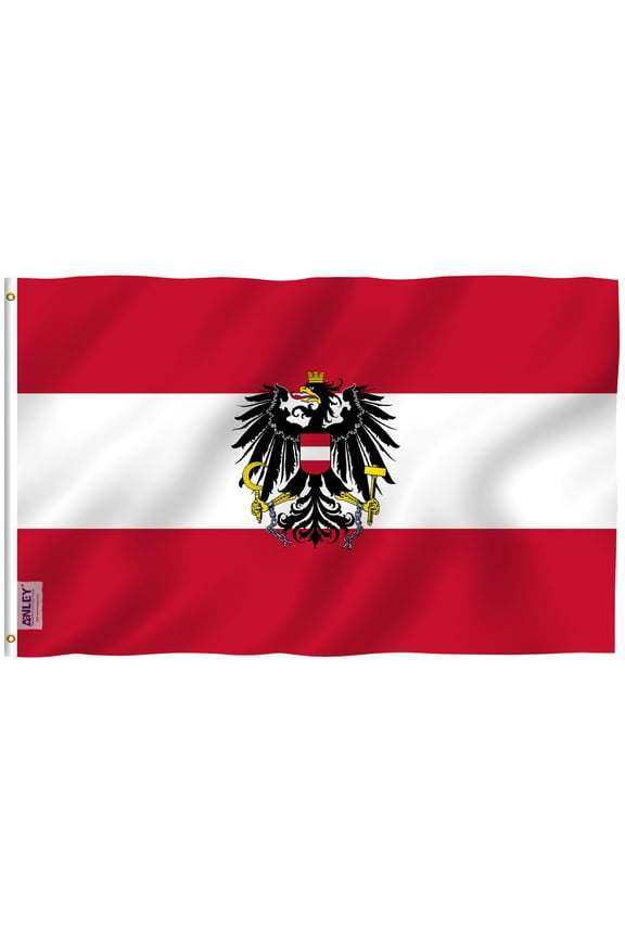 3x5 Feet Austria with Eagle Flag - Austrian Coat of Arms Flags Polyester