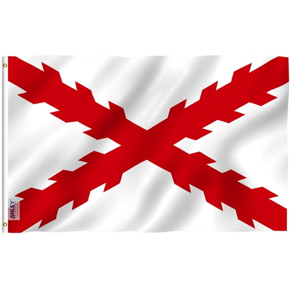 ANLEY Fly Breeze 3x5 Feet Cross of Burgundy Flag - Vivid Color and UV Fade Resistant - Canvas Header and Double Stitched - Spanish Empire Burgundy Flag Polyester with Brass Grommets 3 X 5 Ft