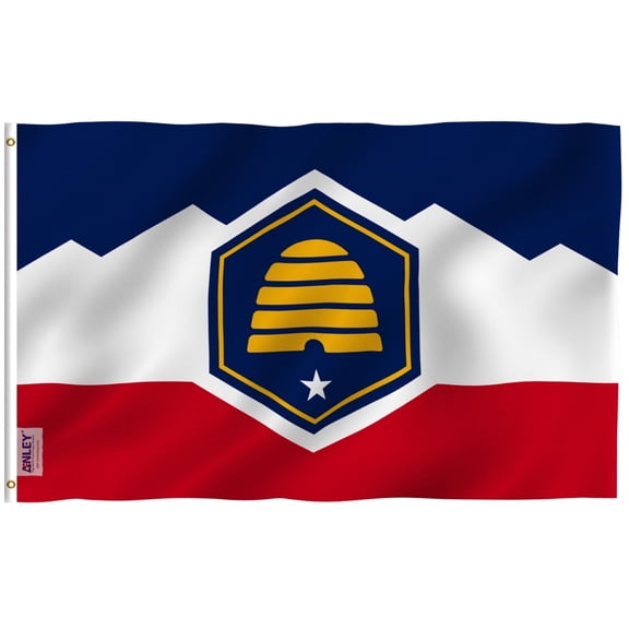 Anley 3x5 Feet New Utah State Flag - New Utah UT Flags Polyester