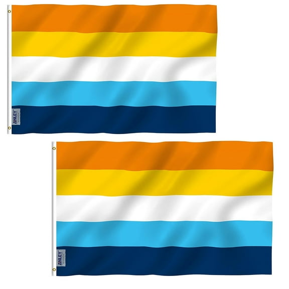 Anley Pack of 2 Fly Breeze 3x5 Foot Aroace Pride Flag - Aromantic Asexual LGBT Flags Polyester