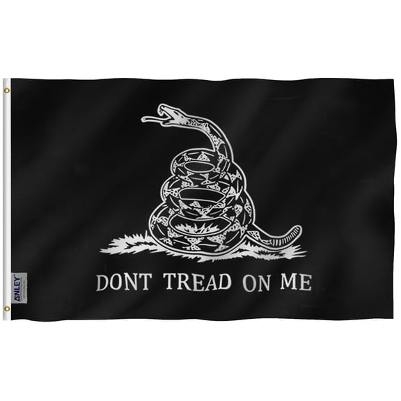 Anley 3x5 Foot Black Don't Tread On Me Gadsden Flag - Tea Party Flags Polyester
